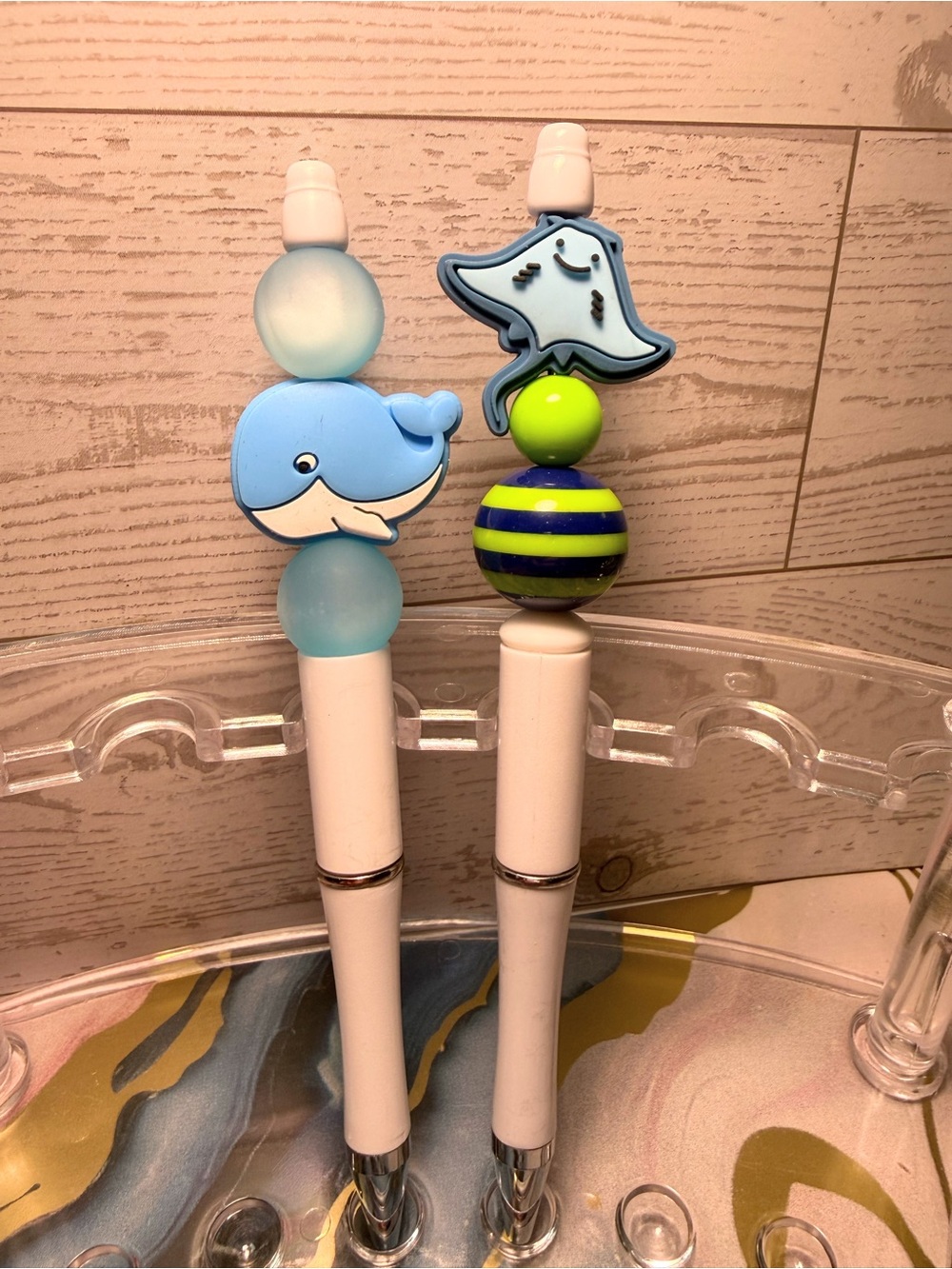 New Cute Beaded Whale & Sting Ray Pen Set